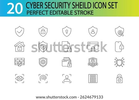 CYBER SECURITY SHEILD ICON SET