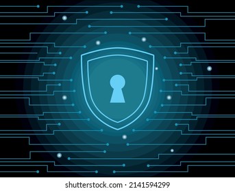 cyber security shield with circuit poster