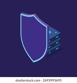 Ilustración plana del Escudo de Seguridad Cibernética