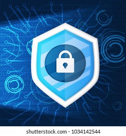 Cyber Security Shield Key Icon Background Stock Vector (Royalty Free ...