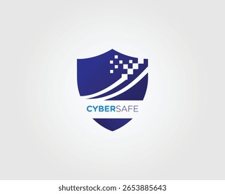 Cyber security shield logo design