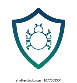 cyber security shield protection bug virus attack