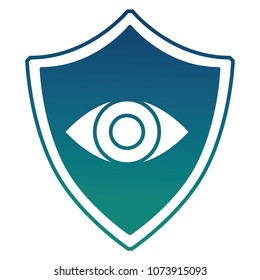 cyber security shield protection eye surveillance