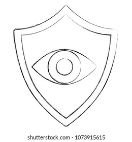 cyber security shield protection eye surveillance