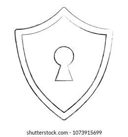 cyber security shield protection keyhole data