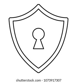cyber security shield protection keyhole data
