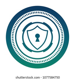 cyber security shield protection keyhole image