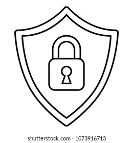 cyber security shield protection locked safety information digital