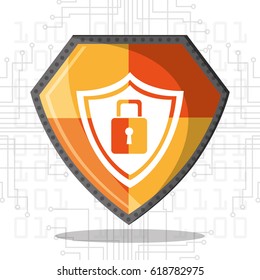 cyber security shield protection padlock data