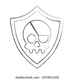 cyber security shield protection skull