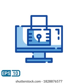cyber security sign icon in filled line style isolated on white background. vector illustration for website and UI. EPS 10