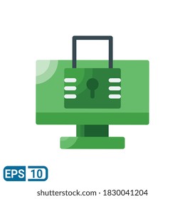 Cyber-Sicherheitszeichen-Symbol in voller Linie einzeln auf weißem Hintergrund. Vektorgrafik für Website und Benutzeroberfläche. EPS10