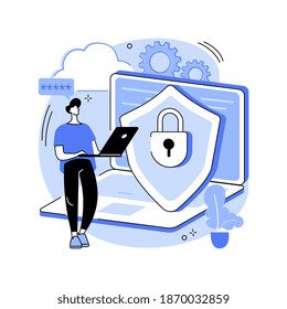 Cyber security software abstract concept vector illustration. Information security software, antivirus solution, cybersecurity program, network safety, corporate data protection abstract metaphor.