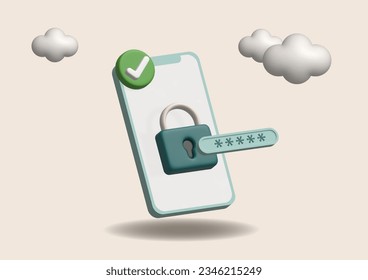 Cyber security software abstract concept 3D vector illustration. Information security software, antivirus solution, cybersecurity program, network safety, corporate data protection abstract metaphor.