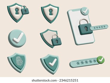 Cyber security software abstract concept 3D vector illustration. Information security software, antivirus solution, cybersecurity program, network safety, corporate data protection abstract metaphor.