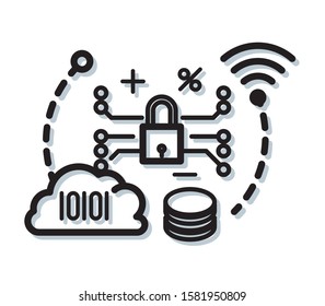 Cyber Security Solutions  - Icon as EPS 10 File