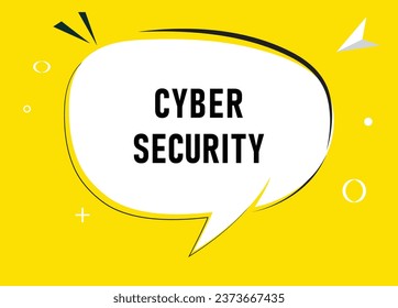 Cyber Security speech bubble text. Hi There on bright color for Sticker, Banner and Poster. vector illustration.