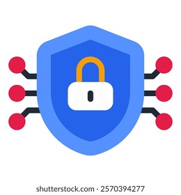 Cyber security Tech and AI Innovation icon illustration