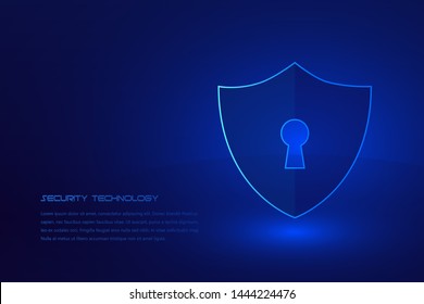 Cyber security technology concept , Shield With Keyhole icon , personal data , vector illustration