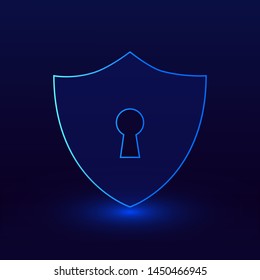 Cyber security technology concept , Shield With Keyhole icon , personal data , vector illustration.