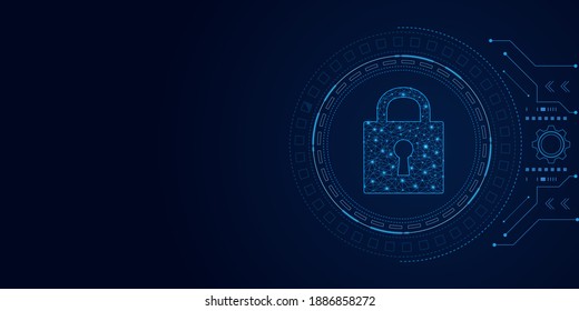 Cyber Security Technology Concept , Shield With Keyhole Icon  , Personal Data , 