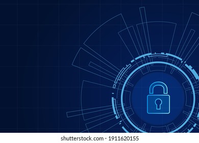 Cyber security technology concept , Shield With Keyhole icon on circuit board , personal data , 