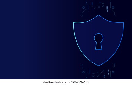 Cyber security technology concept , Shield With Keyhole icon  , personal data , 