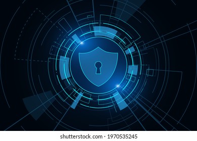 Cyber security technology concept , Shield With Keyhole icon  , personal data , 