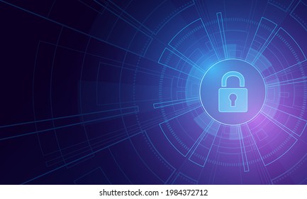 Concepto de tecnología de ciberseguridad , icono Escudo con agujero de llave , datos personales , 