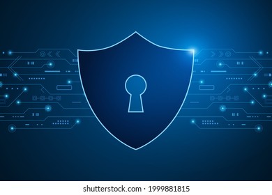 Cyber security technology concept , Shield With Keyhole icon  , personal data , 
