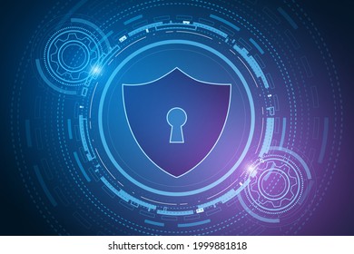 Cyber security technology concept , Shield With Keyhole icon  , personal data , 