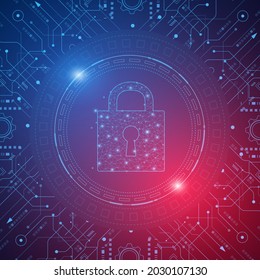 Cyber security technology concept , Shield With Keyhole icon  , personal data , 