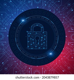 Cyber security technology concept , Shield With Keyhole icon  , personal data , 