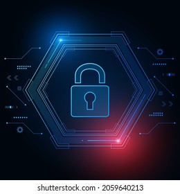 Cyber security technology concept , Shield With Keyhole icon  , personal data , 