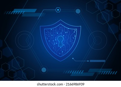 Cyber security technology concept , Shield With Keyhole icon  , personal data , 