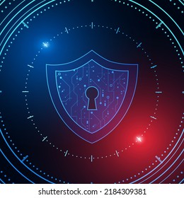 Cyber security technology concept , Shield With Keyhole icon  , personal data , 