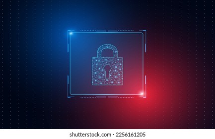 Cyber security technology concept , Shield With Keyhole icon with world map background , personal data , vector