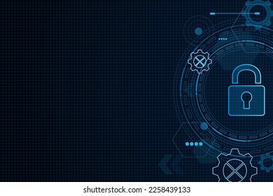 Cyber security technology concept , Shield With Keyhole icon with world map background , personal data , vector