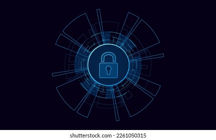 Cyber security technology concept , Shield With Keyhole icon with world map background , personal data , vector
