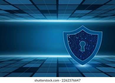 Cyber security technology concept , Shield With Keyhole icon  , personal data , 
