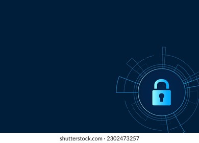 Cyber security technology concept , Shield With Keyhole icon with world map background , personal data , vector