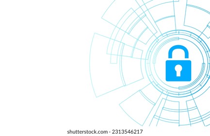 Cyber security technology concept , Shield With Keyhole icon with world map background , personal data , vector