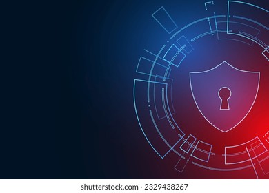 Cyber security technology concept , Shield With Keyhole icon  , personal data , 