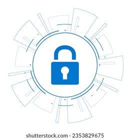 Cyber security technology concept , Shield With Keyhole icon  , personal data , 