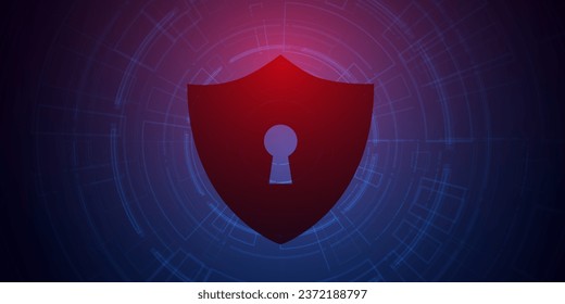 Cyber security technology concept , Shield With Keyhole icon  , personal data , 