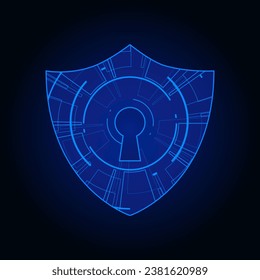 Cyber security technology concept , Shield With Keyhole icon  , personal data , 