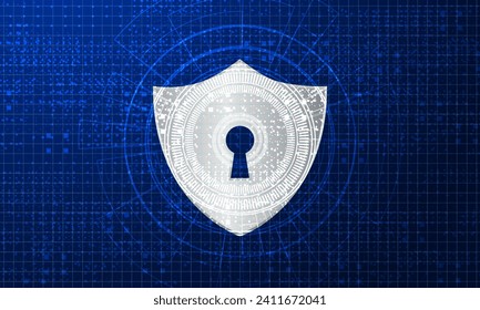 Cyber security technology concept , Shield With Keyhole icon  , personal data , 