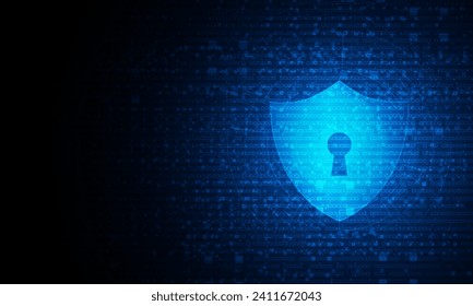 Cyber security technology concept , Shield With Keyhole icon  , personal data , 