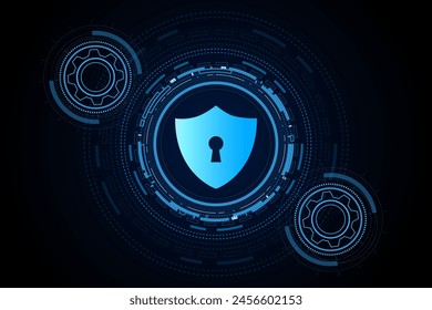 Cyber security technology concept , Shield With Keyhole icon  , personal data , vector illustration.