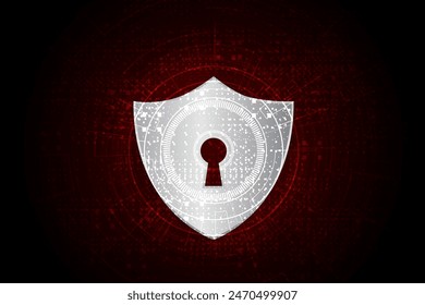 Cyber security technology concept , Shield With Keyhole icon , personal data , vector illustration.